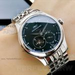 Perfect Replica IWC Portugieser Black Face Stainless Steel Smooth Bezel 39mm Watch